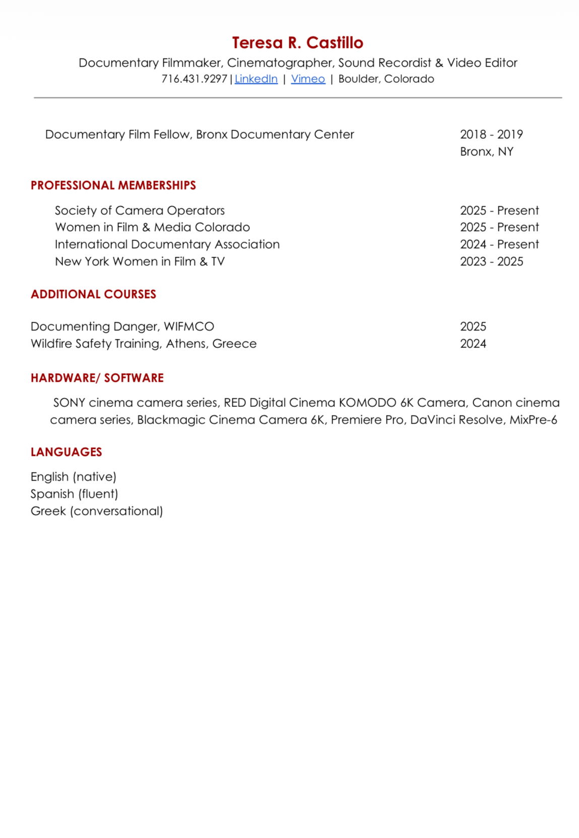 CV Page 3